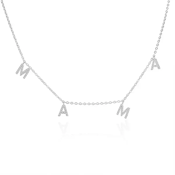 Agato Original Silver Necklace Mamma AGT-N009W (Chain, Pendant)