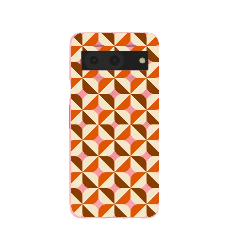 Bubblegum Pink Groovy Tiles Google Pixel 8 Case