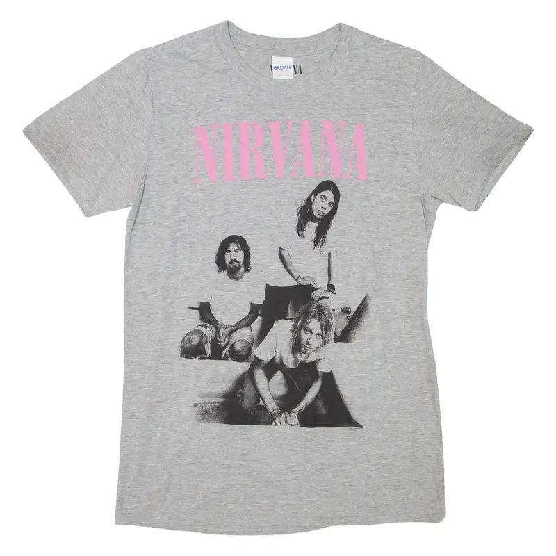 GILDAN Nirvana Mens Band T-Shirt Grey S