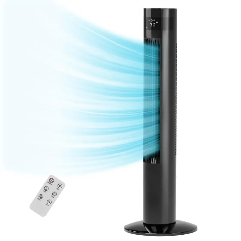 R.W.FLAME Tower Fan, Oscillation Fan with Remote Control, Standing Fan for Office, 3 Wind Modes, Time Settings, Portable Blad...