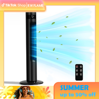 R.W.FLAME Tower Fan, Oscillation Fan with Remote Control, Standing Fan for Office, 3 Wind Modes, Time Settings, Portable Blad...