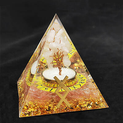 Viking Rune Symbol Orgonite Pyramid Resin Display Decorations