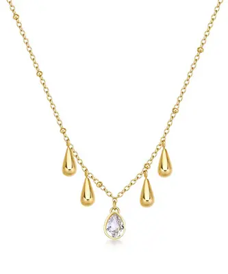 Brosway Women's Necklace in Gold Galvanic with Pendants Tear Drop Perfect bpc39