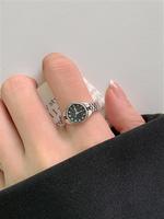 Clock Design Round Dial Vintage Ring for Women, Hip-hop Fashion Metal Promise Rings Jewelry for Party, Daily Decor, Trendy Al...