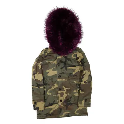 Womens Jacket Green Hooded Camouflage S