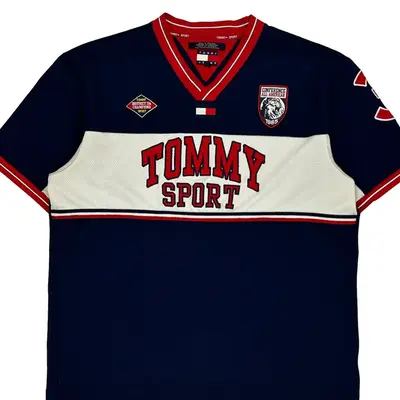 Tommy Jeans Spellout Jersey - XL Navy Polyester
