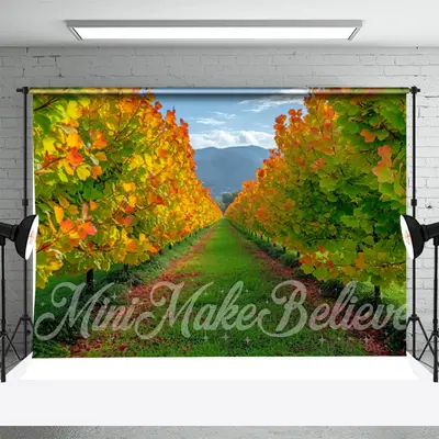 Orange Green Leaves Street Autumn Backdrop For Photo - Aperturee