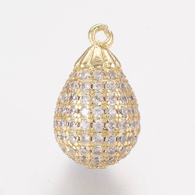 Brass Micro Pave Cubic Zirconia Pendants