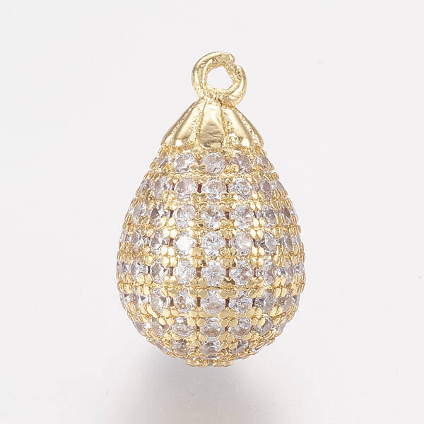 Brass Micro Pave Cubic Zirconia Pendants