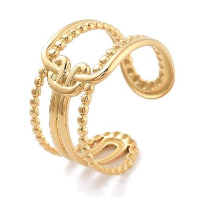 304 Stainless Steel Oval Open Cuff Rings for Women