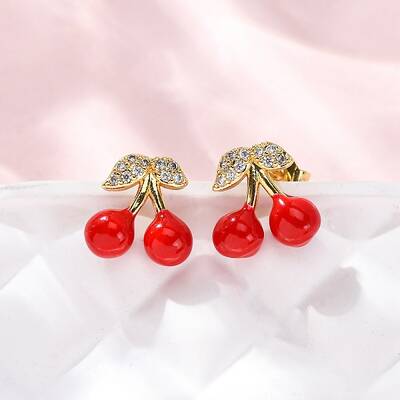 Brass Micro Pave Cubic Zirconia Stud Earrings