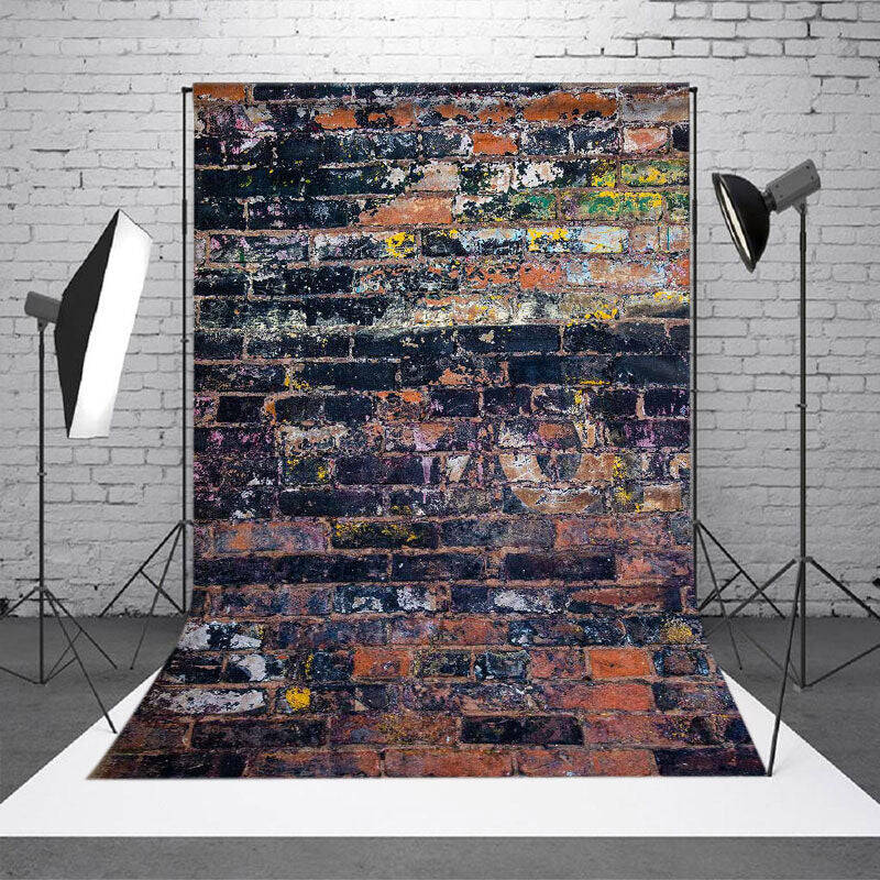 Graffiti Art Black Brick Wall Photoshoot Backdrop - Aperturee