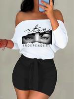 Women's Solid Color Crop Top & Skinny Shorts Two-piece Set, Casual Fashion Cozy Top & Shorts for Daily Outdoor Wear, Women's ...