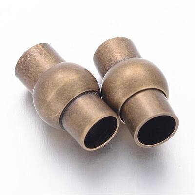Brass Magnetic Clasps with Glue-in Ends