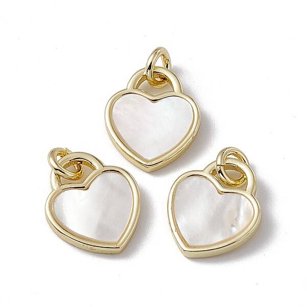 Natural White Shell Heart Charms