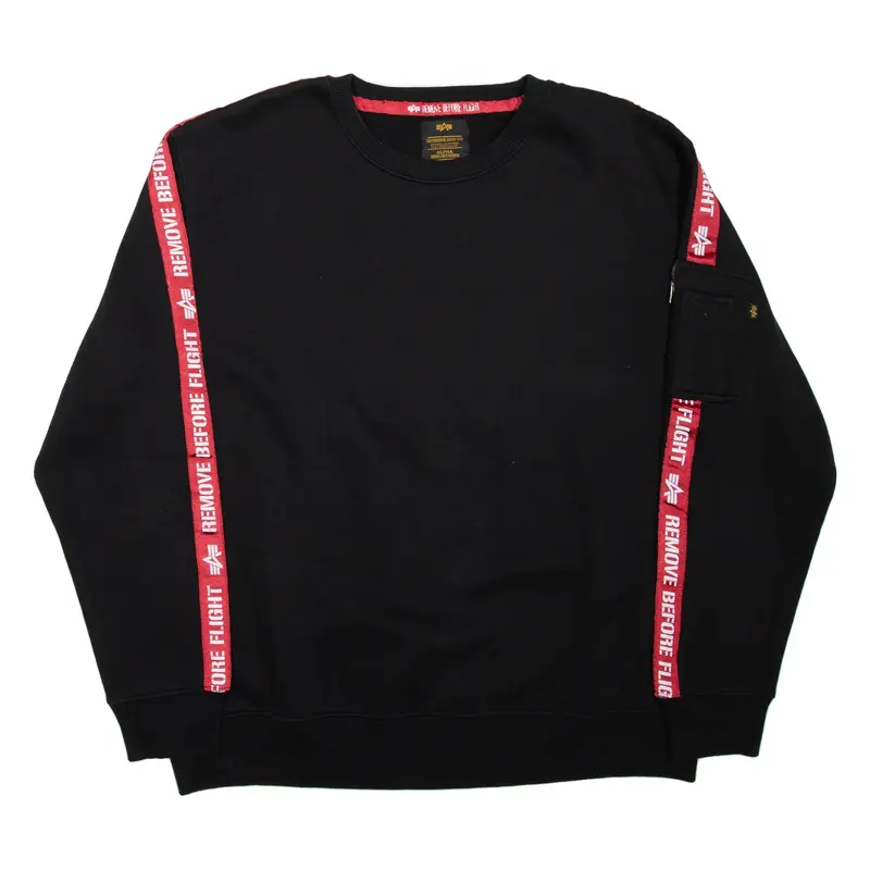 ALPHA INDUSTRIES Mens Sweatshirt Black 2XL