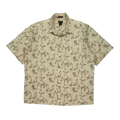 St. Johns Bay Graphic Hawaiian Shirt - XL Beige Cotton