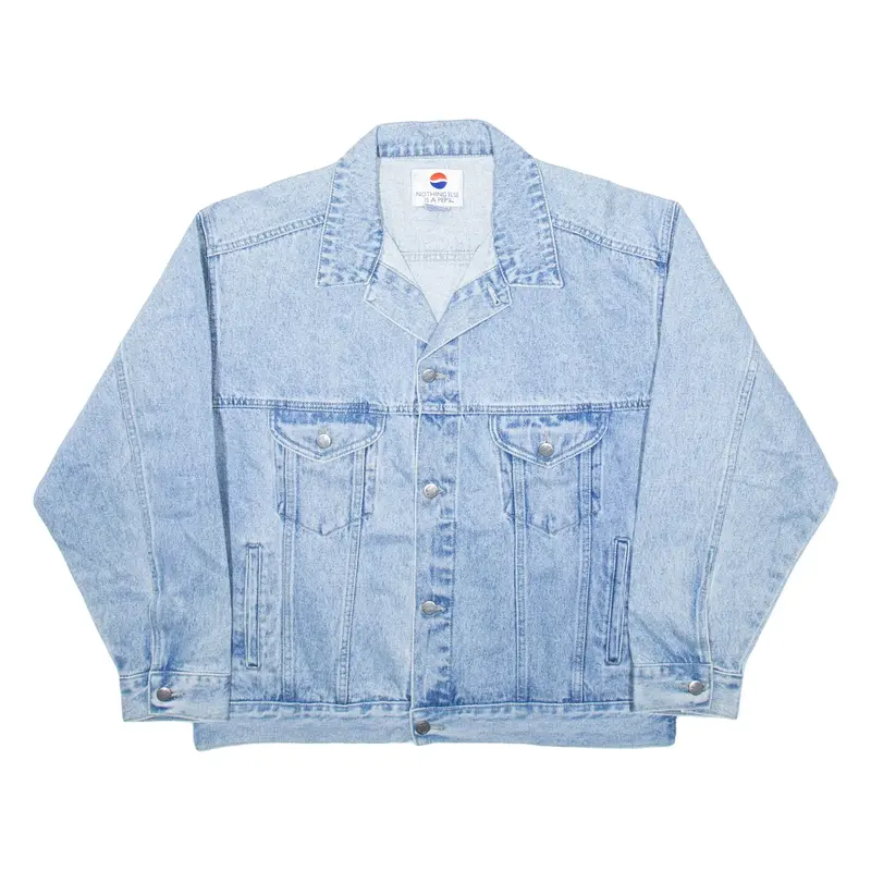PEPSI Mens Denim Jacket Blue L