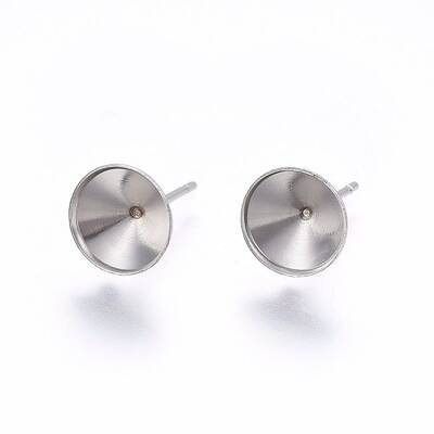 Non-Tarnish 201 Stainless Steel Stud Earring Settings