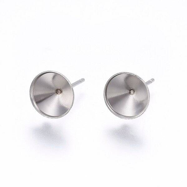 Non-Tarnish 201 Stainless Steel Stud Earring Settings