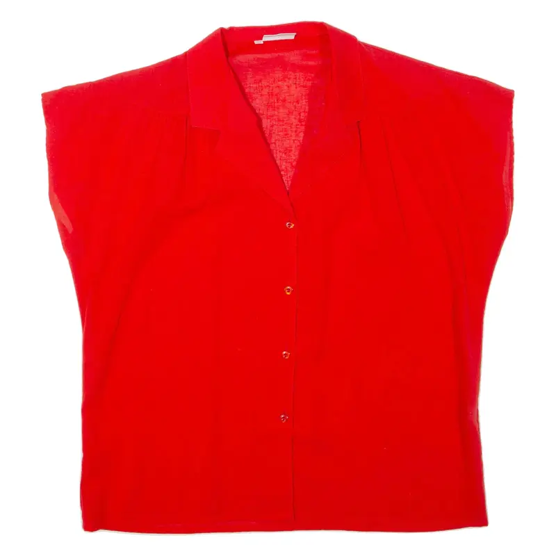 CHANTAL Womens Top Red Collared L
