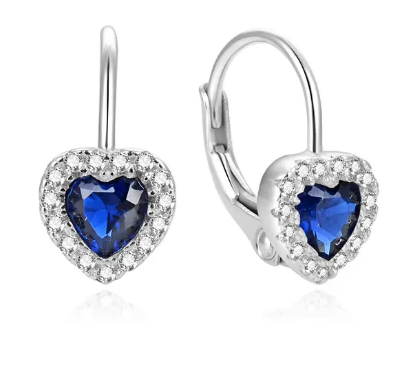 Beneto Delicate heart-shaped silver earrings AGUC2590DL