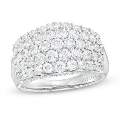 14K White Gold 2 CT. T.W. Gold Round Lab Created Diamond Custom Wedding Ring D Color VVS1-VS1 Clarity 3EX