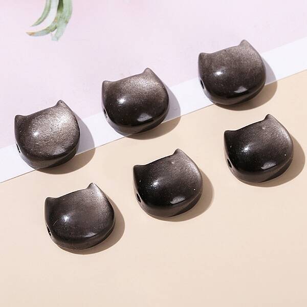 Natural Silver Obsidian Beads