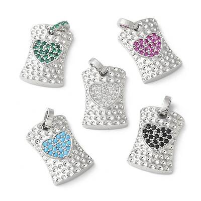 Brass Micro Pave Cubic Zirconia Pendants