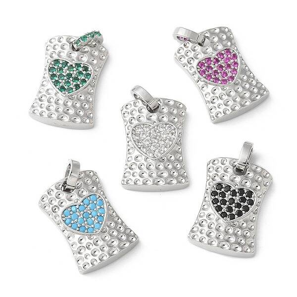 Brass Micro Pave Cubic Zirconia Pendants
