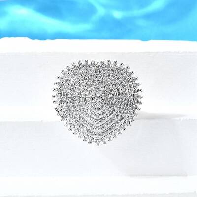 Brass Micro Pave Cubic Zirconia Cuff Rings