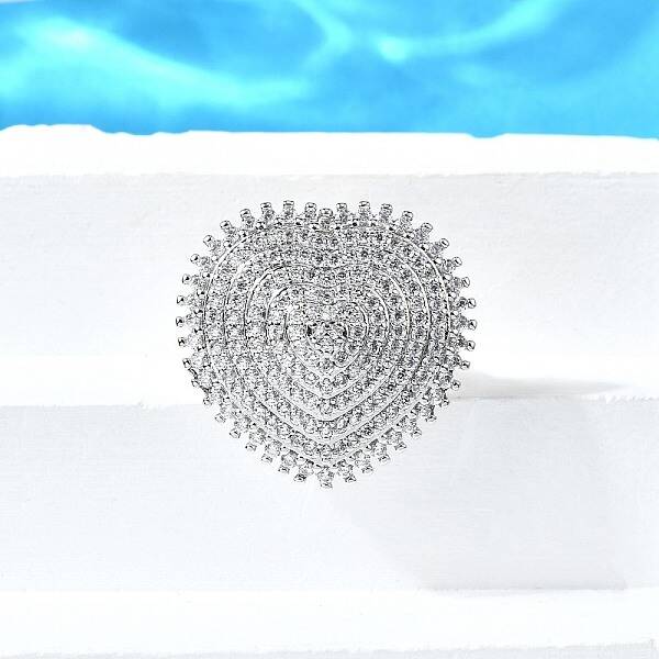 Brass Micro Pave Cubic Zirconia Cuff Rings