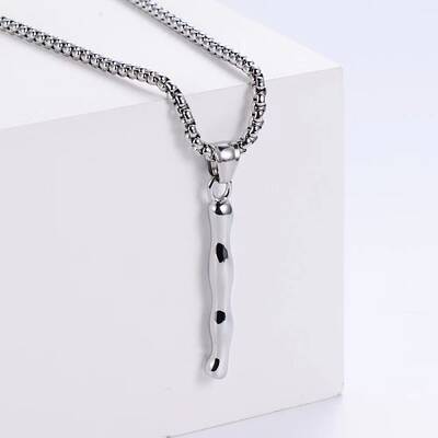 3Pcs Stainless Steel Textured Letter Pendant Box Chain Necklaces