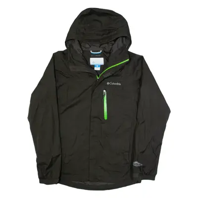 COLUMBIA Mens Rain Jacket Brown Hooded S