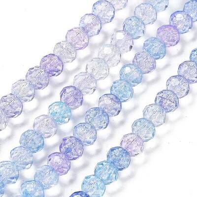Transparent Crackle Glass Beads Strands
