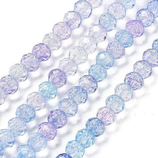 Transparent Crackle Glass Beads Strands