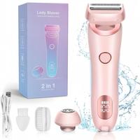 Electric Body Hair Shaver for Women, Painless 2-in-1 Electric Body Shaver for Women's Legs Underarm Facepubic Hairs, Hair Rem...