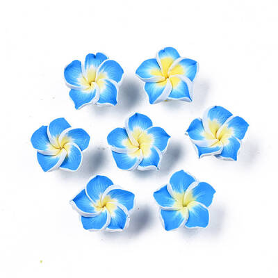 Handmade Polymer Clay 3D Flower Plumeria Beads