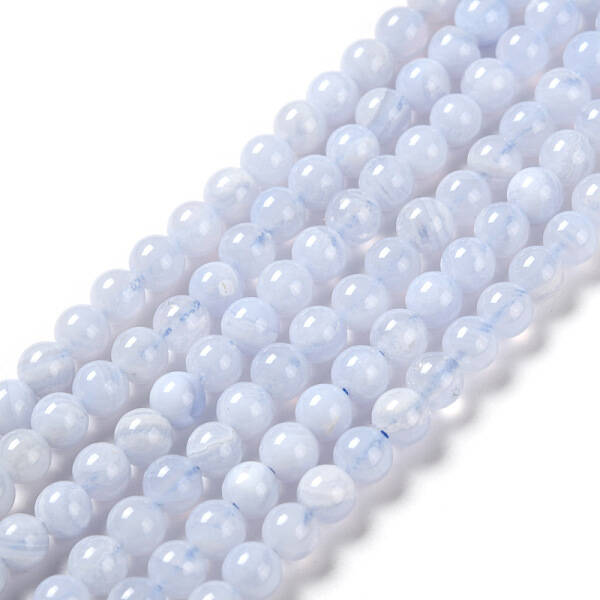 Grade AA Natural Blue Lace Agate Beads Strands