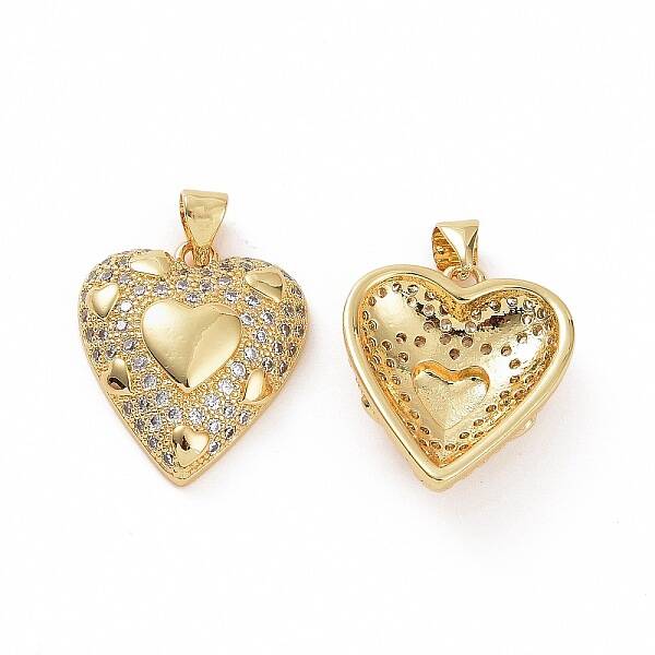 Brass Micro Pave Clear Cubic Zirconia Pendants