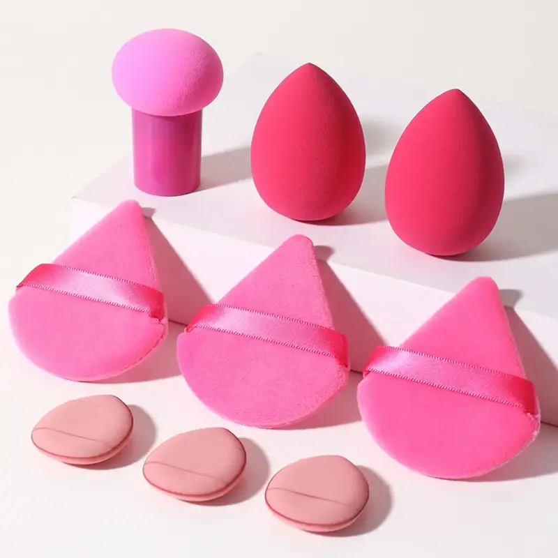 Foundation Makeup Sponge & Puff Set, 9 Counts Powder Puffs & Beauty Blenders for Liquid Foundation, Portable Professional Fac...