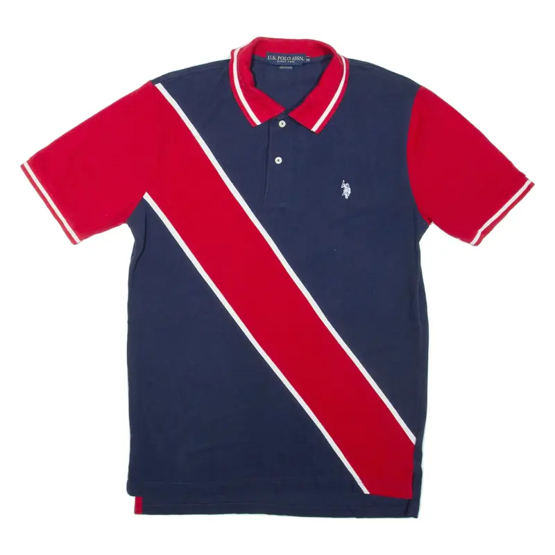 U.S. POLO ASSN Mens Polo Shirt Blue Colourblock M