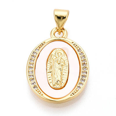 Brass Micro Pave Clear Cubic Zirconia Pendants