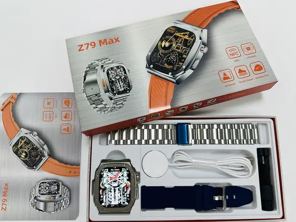 Smart Watch Wireless Charger NFC Bluetooth Call Compass  Outdoor Sport Smartwatch Heart Rate Tracking Extra Strap