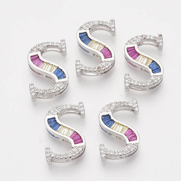 Brass Cubic Zirconia Slide Charms