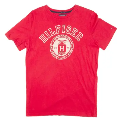 TOMMY HILFIGER Womens T-Shirt Red USA S