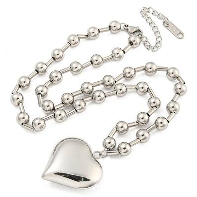 Non-Tarnish 304 Stainless Steel Heart Pendant Necklaces for Women