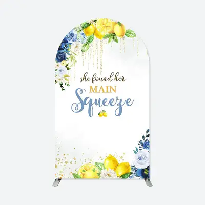 Aperturee Main Squeeze Floral Lemon Arch Backdrop For Wedding | Round Arch Backdrop Cover | Circle Arch Backdrop Diy | Custom...