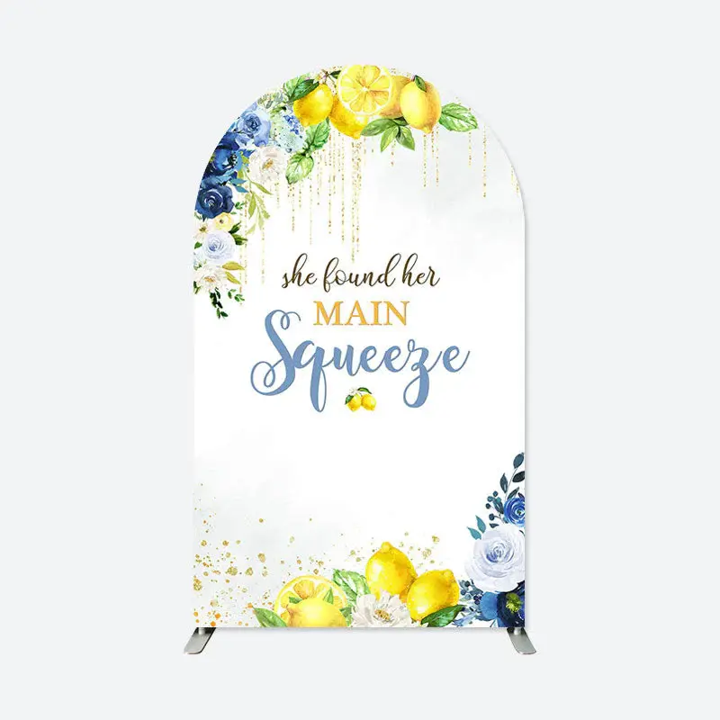 Aperturee Main Squeeze Floral Lemon Arch Backdrop For Wedding | Round Arch Backdrop Cover | Circle Arch Backdrop Diy | Custom...
