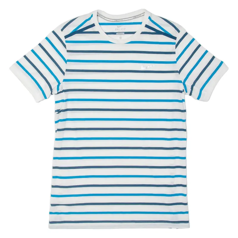 NIKE Striped Mens T-Shirt White M